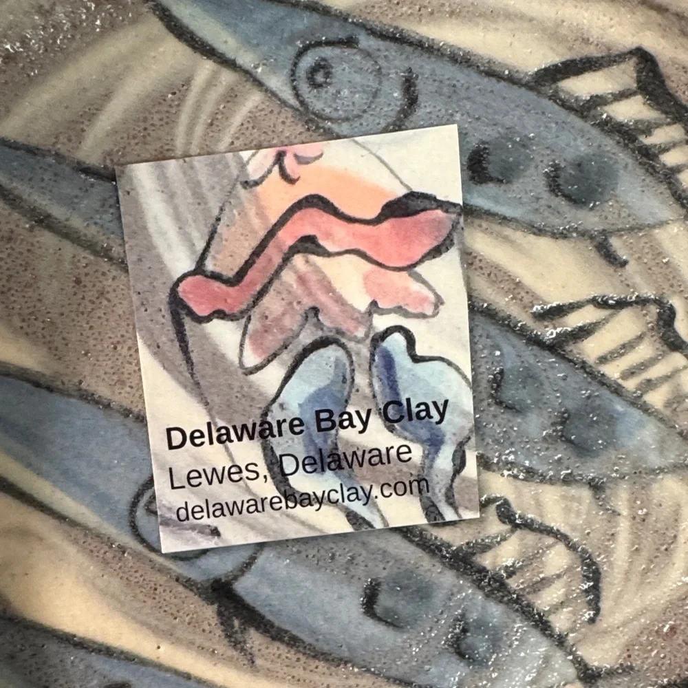 Handcrafted Ceramic Fish Plate by Delaware Bay Clay